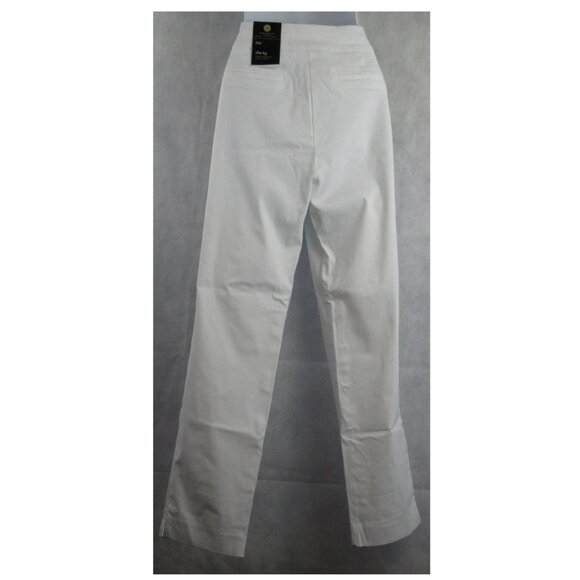 JM Collection Women's Petite Cambridge Stretch Slim-Leg Pants, White, PM - Picture 2 of 6